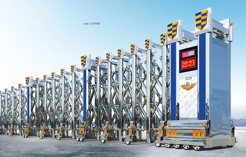 精鋼門G396B不銹鋼伸縮門