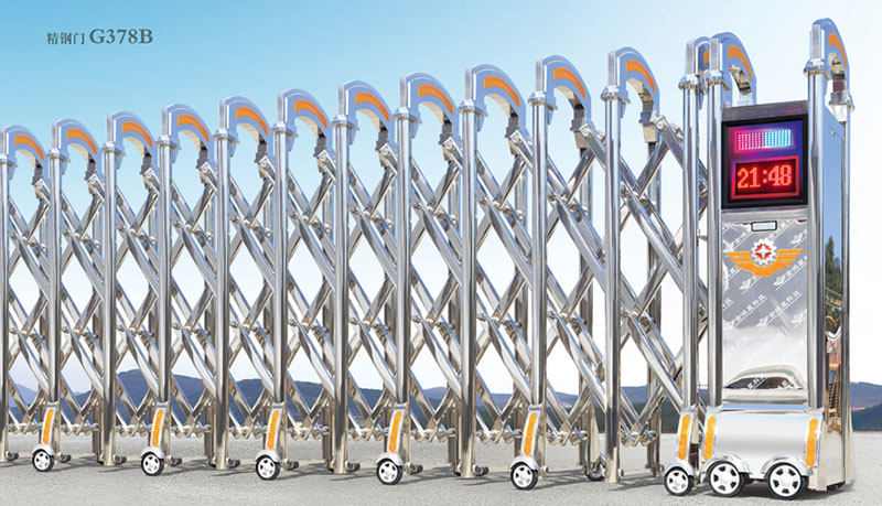 精鋼門(mén)G378B不銹鋼伸縮門(mén)