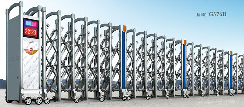 精鋼門G376B不銹鋼伸縮門