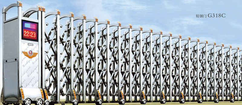 精鋼門G318C不銹鋼伸縮門