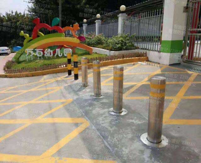 佛山松崗萬(wàn)石幼兒園升降柱案例 - 中出網(wǎng)-智能出入口與停車充電門戶