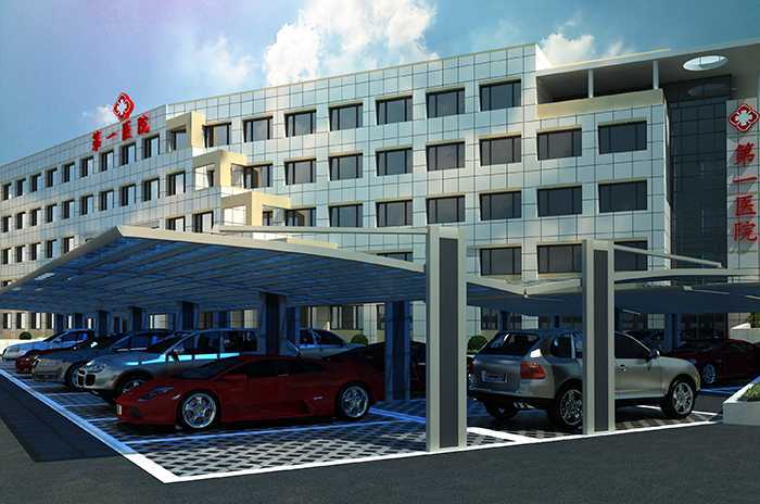 雙立柱側(cè)拉式汽車棚