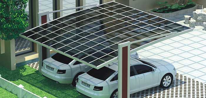 雙立柱雙車位汽車車棚