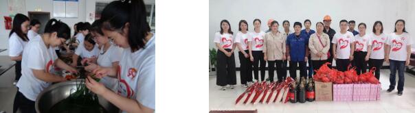 包粽子，慰問困難職工