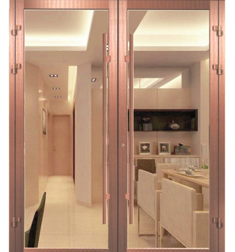 古銅拉絲肯德基門（型材門）