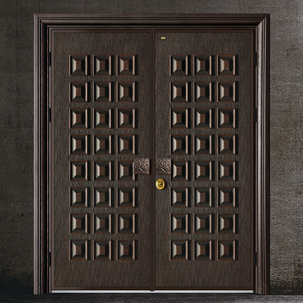 中式別墅大門鑄鋁卡防盜非標門雙開門子母農村大門