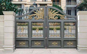 庭院別墅大門 - 楓情-18332（深空灰+藝術(shù)金黃）