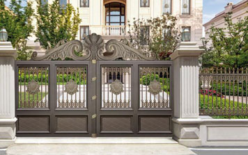 庭院別墅大門 - 皇家-HJ-18128A（名流銀咖+藝術(shù)金黃）