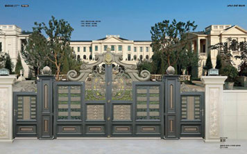 庭院別墅大門(mén) - 皇冠-HG-17101（深空灰+藝術(shù)金黃+局部99金）