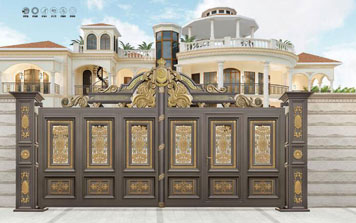 庭院別墅大門 - 皇冠-HG-17107（名流深咖+藝術(shù)金黃+局部99金）