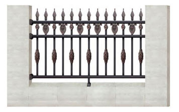 庭院別墅大門 - WL-19106護欄（名流銀咖+藝術淺紅）