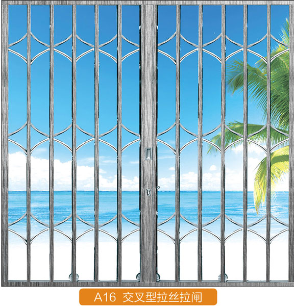 不銹鋼拉閘門(mén) - 拉絲交叉型拉閘門(mén)