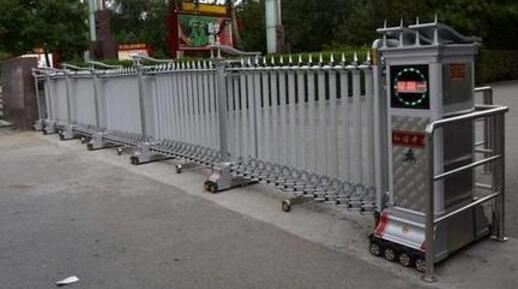 唐山出安智能電動伸縮門成為唐山安奇盾科技有限公司的門柱