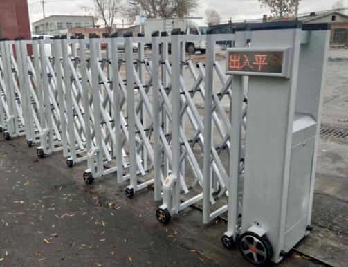 嘉興出安智能伸縮門安裝在嘉興市總工會(huì)職工學(xué)校