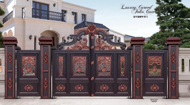 威海出安智能為望府公館添上別墅鋁藝大門  