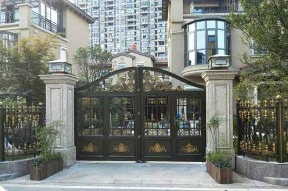 湖州出安智能別墅鋁藝大門讓湖州雅居樂濱江國際顯得更有個性