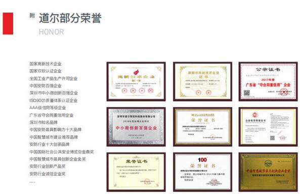 道爾榮譽(yù)證書