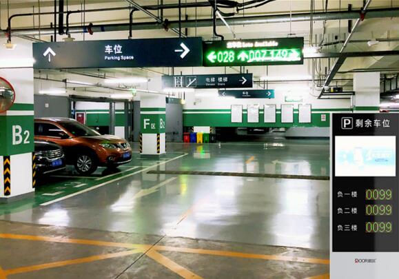 地下車庫(kù)使用道爾全系列視頻車位引導(dǎo)系統(tǒng)約600個(gè)