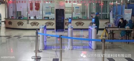 吉林省松原某人民醫(yī)院應(yīng)用鐵軍智能測(cè)溫人臉識(shí)別+小擺閘