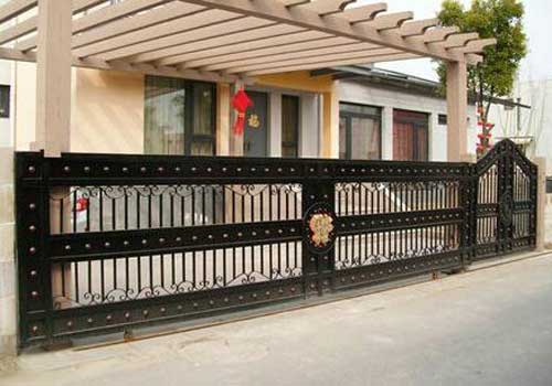 鐵藝電動庭院門