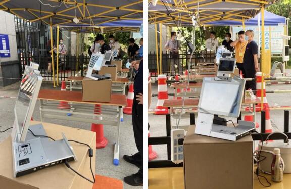 湖北某地十余考場(chǎng)采用人證核驗(yàn)智能終端ID860紅外溫感版