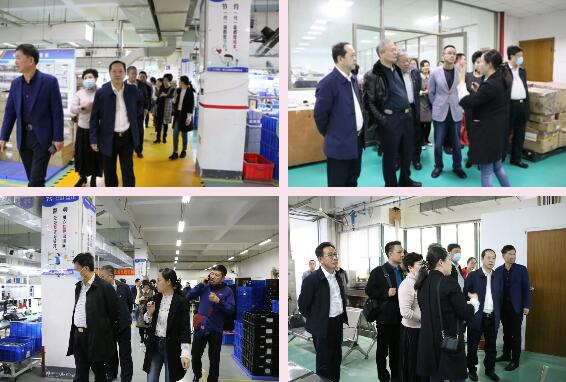 領(lǐng)導(dǎo)們一行在陳董、劉總等公司領(lǐng)導(dǎo)的陪同下，先后參觀(guān)了立林生產(chǎn)車(chē)間和實(shí)驗(yàn)室